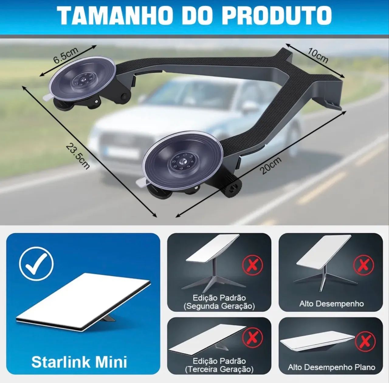 Suporte Starlink Mini - Veicular com Ventosa Interno - Foto 2