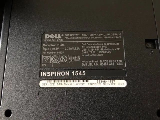 Dell Inspiron 1545 com SSD + Windows 10 - Conservado - Tela 15 Dell Inspiron 1545 com SSD + Windows 10 - Conservado - Tela 15