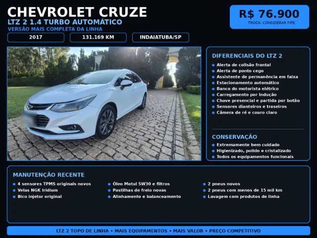 Chevrolet Cruze LTZ 1.4 16V Turbo Flex 4P Aut. 2017
