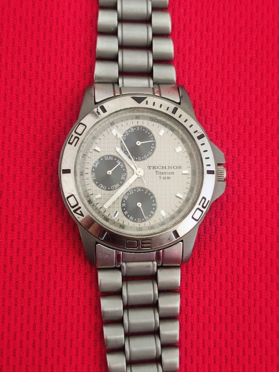 Relogio Technos Titanium 6P27 Multifunção Quartz anos 2000 vintage.<br> - Foto 4