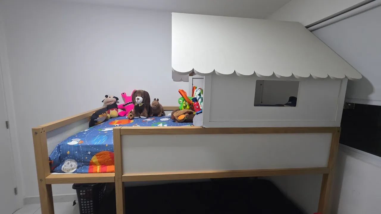 Cama Infantil Suspensa com Casinha (Beliche) - Foto 2
