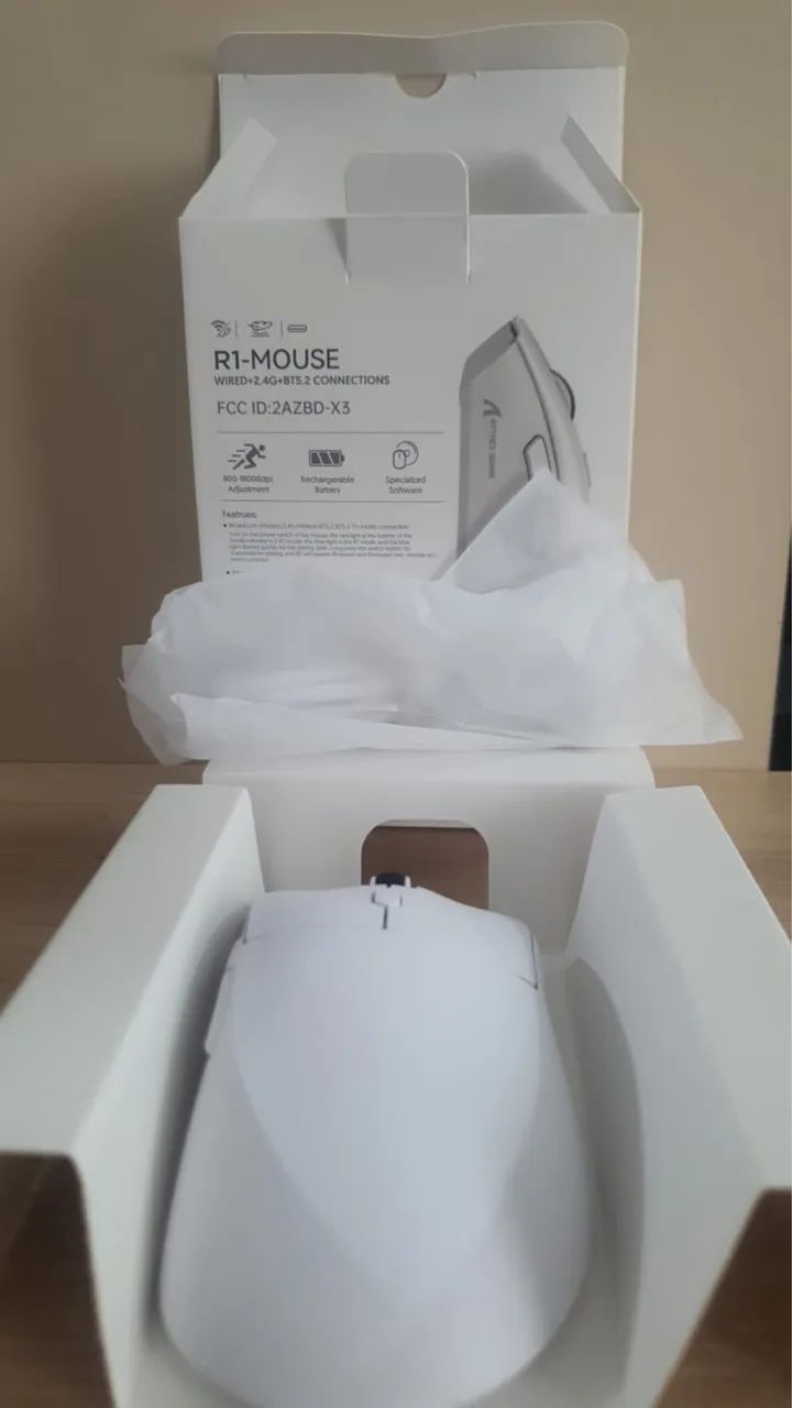 Mouse ATTACK SHARK R1, CONEXÃO TRIPLA (APENAS BRANCO) - Foto 5