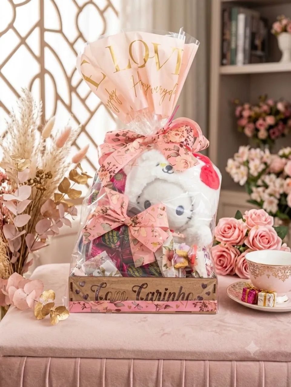 Cestas Hello Kitty Com Bombons Chocolate 