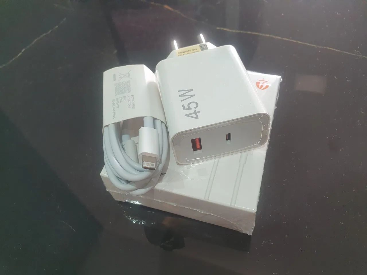 Carregador para iphone lightning 45w