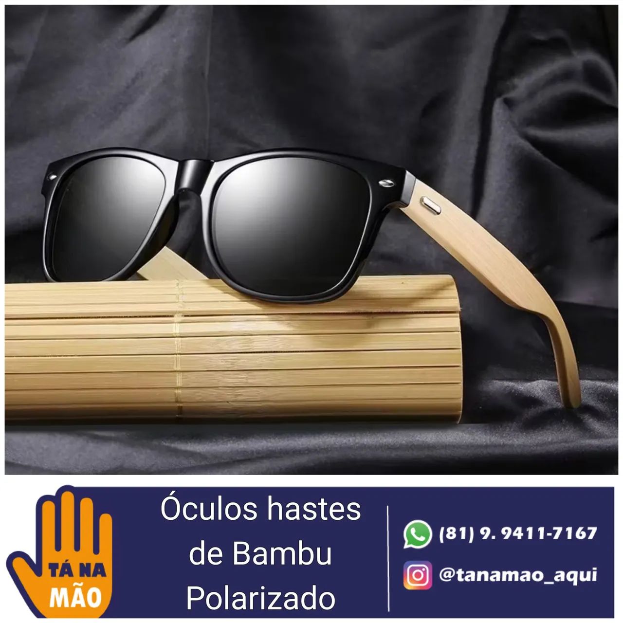 Óculos de sol hastes de Bambu - Polarizado 