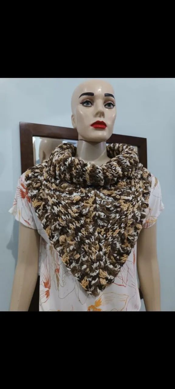 Gola turca de crochê fazemos na cor desejada - Foto 3