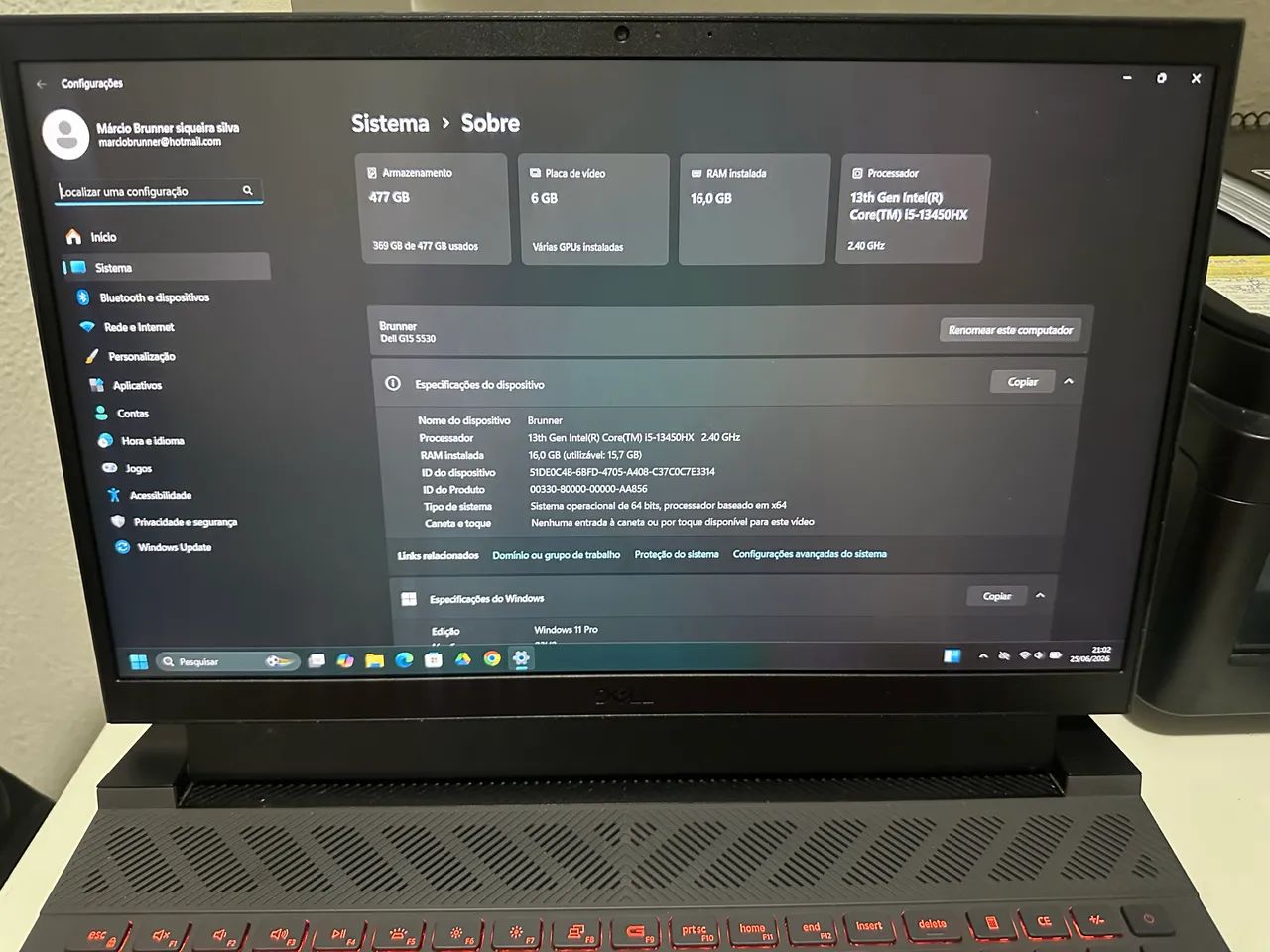 Notebook gamer Dell G15 5530 - Foto 3