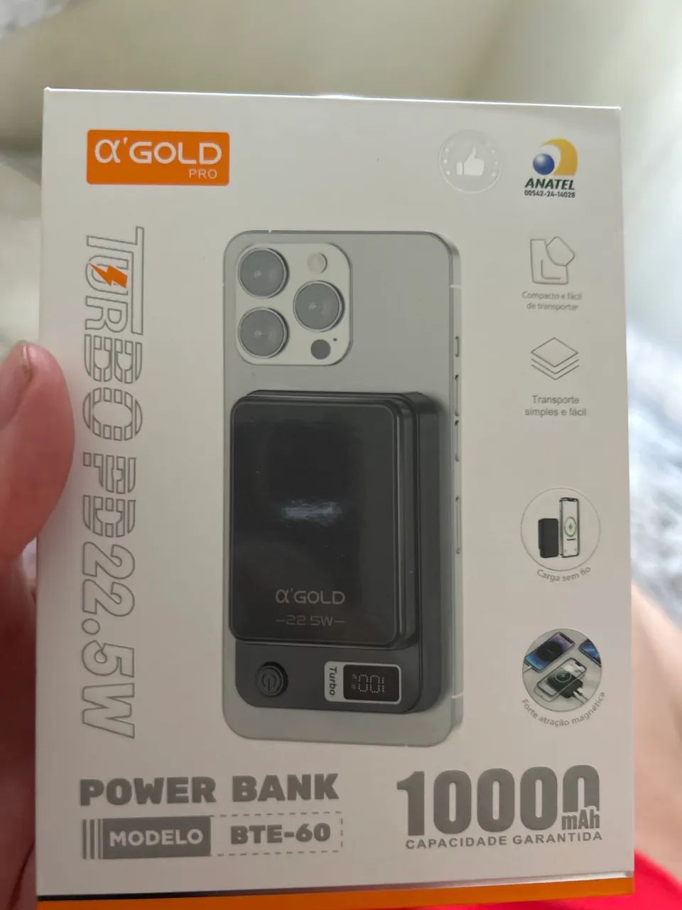 Carregador Portátil turbo 22.5w PowerBank 10000