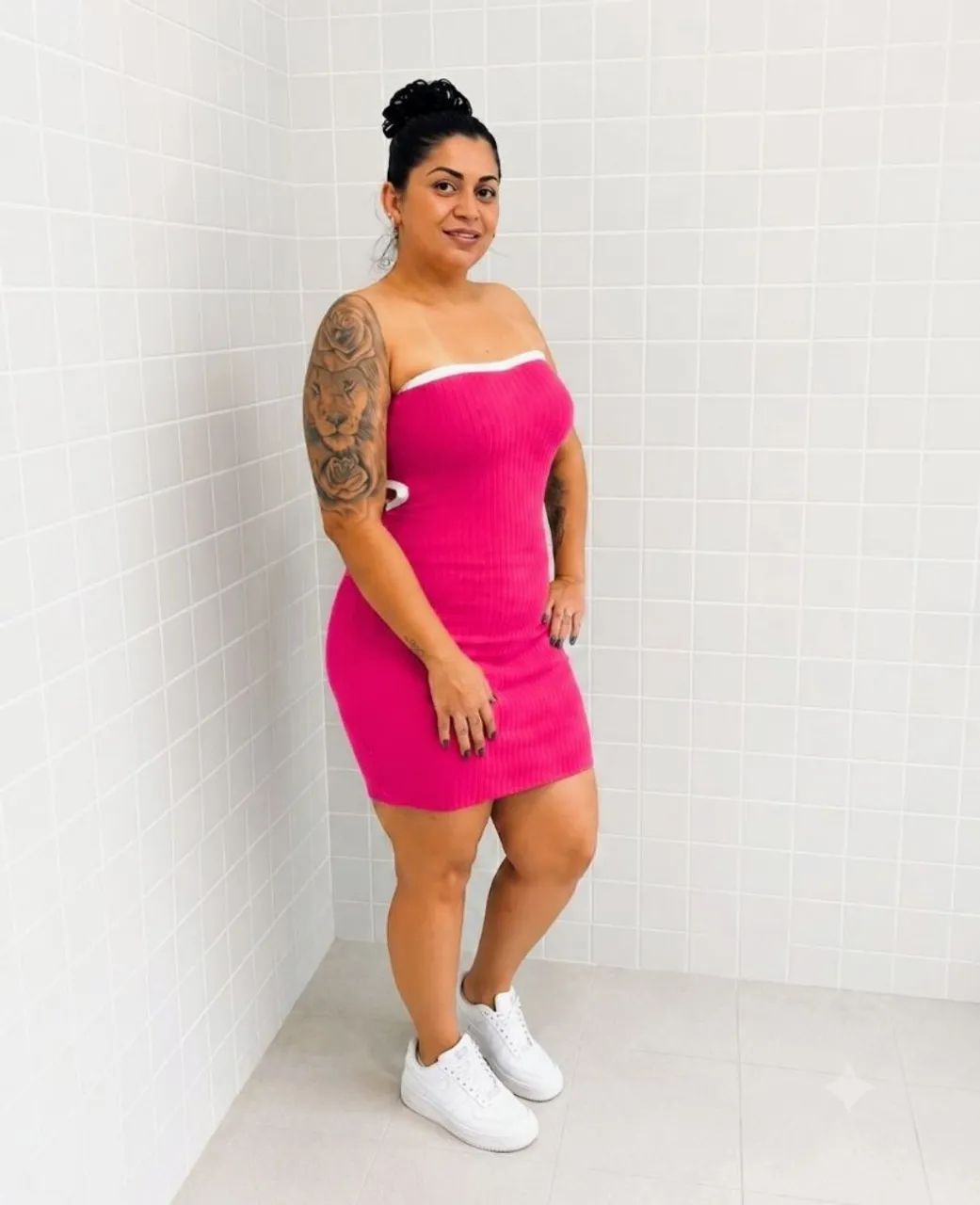 Vestido tomara que caia canelado - Foto 4
