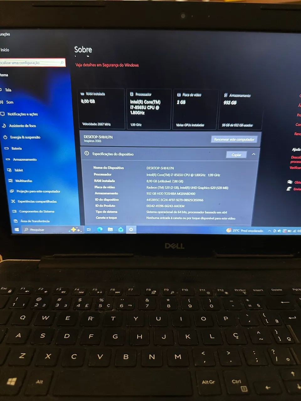 Notebook DELL - Intel I7 - 1T de HD - Foto 3