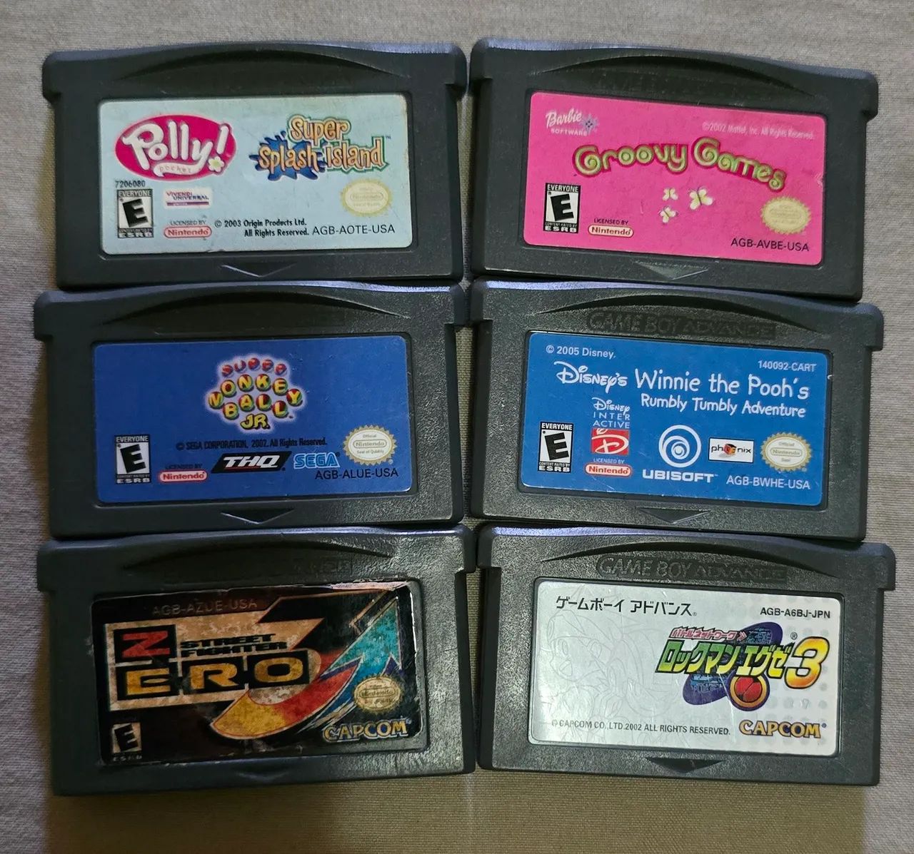 Fitas de gameboy advanced