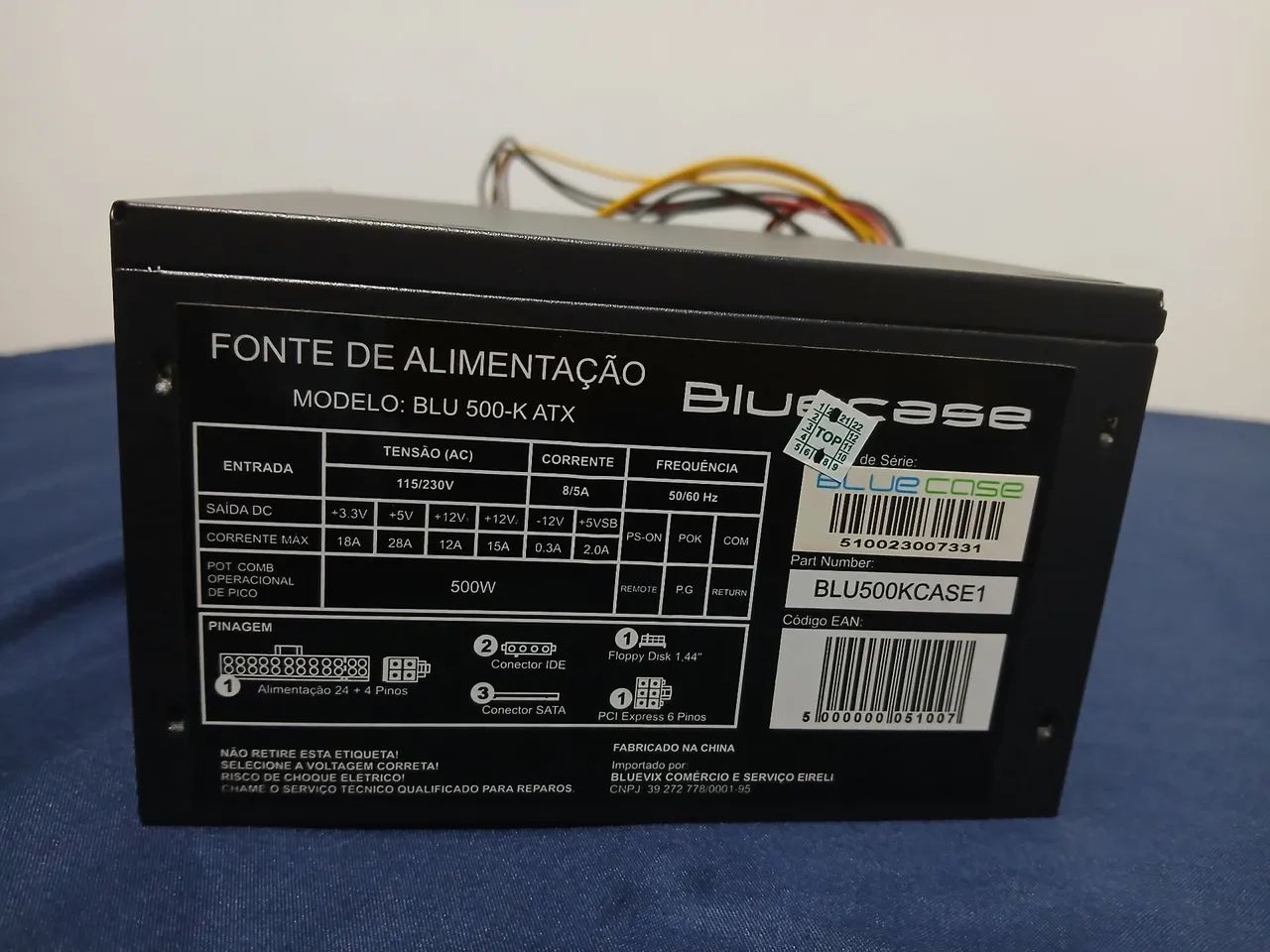 FONTE 500W USADA BLUECASE
