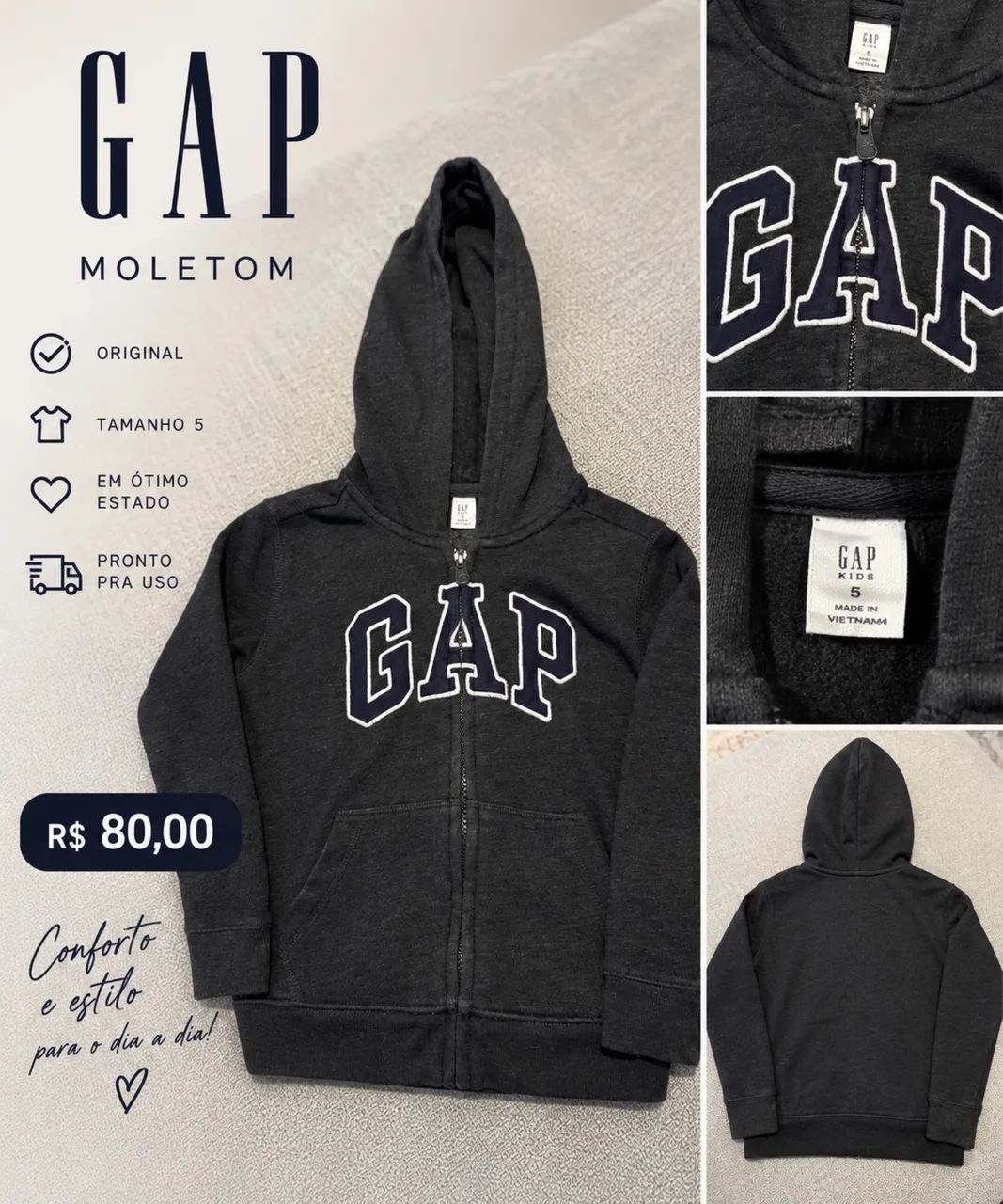 Moletom infantil gap 