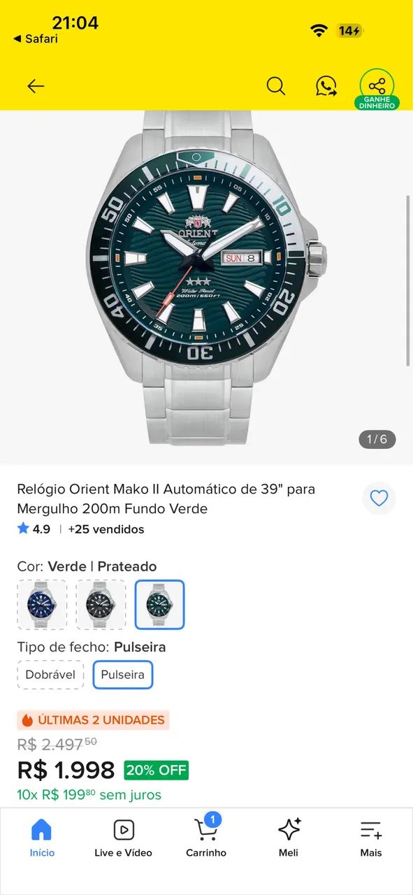 Relógio orient Sport automático  - Foto 4