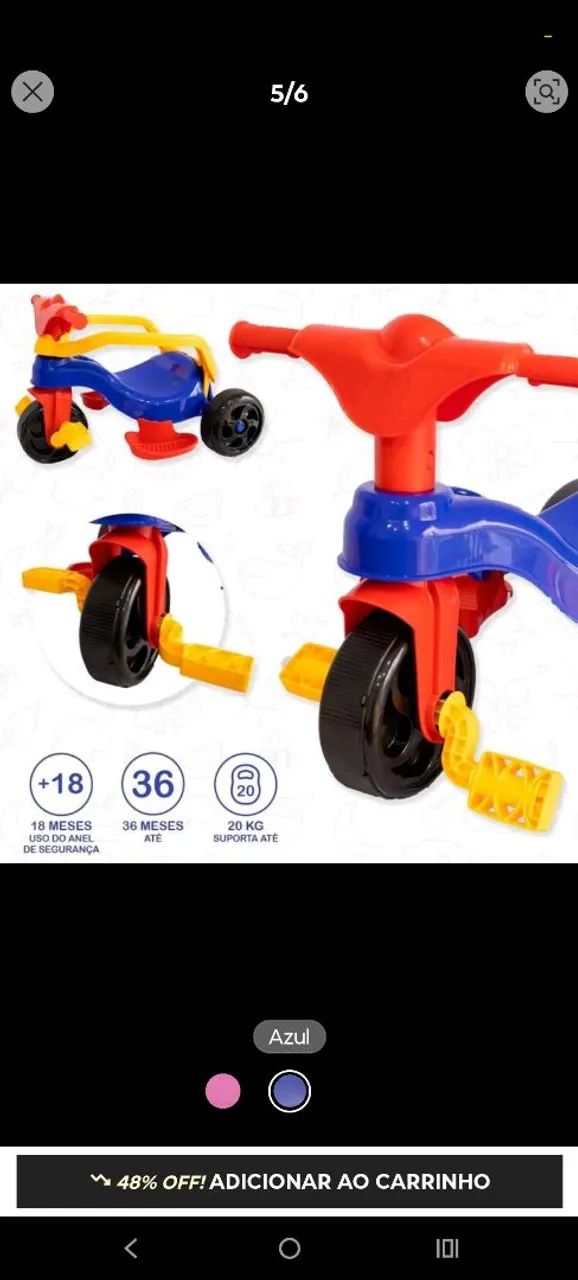 Venda de brinquedo triciclo novo ,nunca usado! - Foto 5