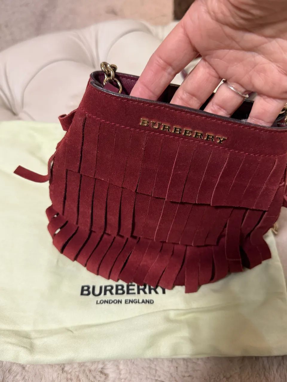 Bolsa Burberry original de camurça  - Foto 2