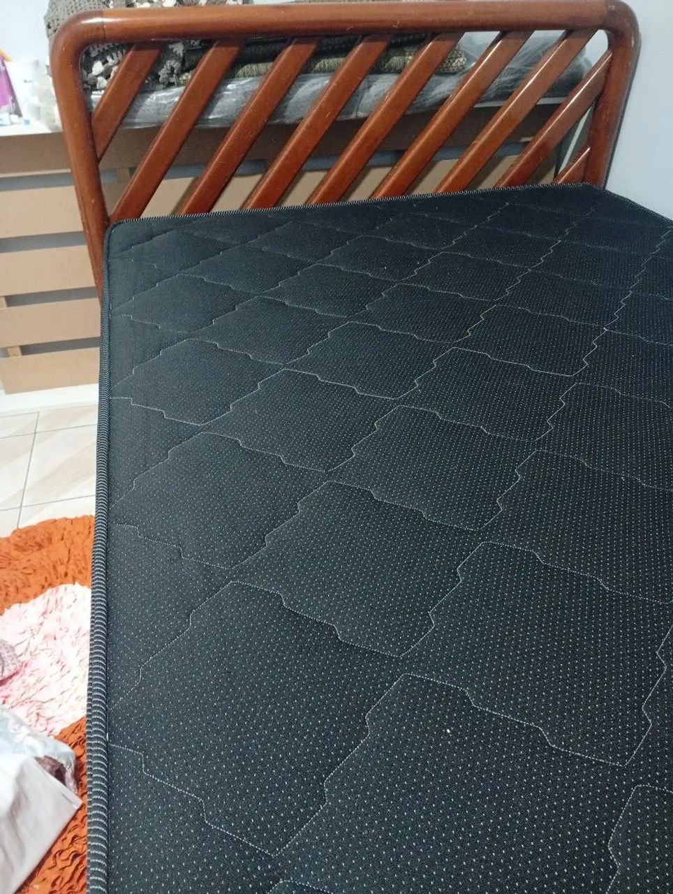Cama de casal madeira maciça com colchão  - Foto 4