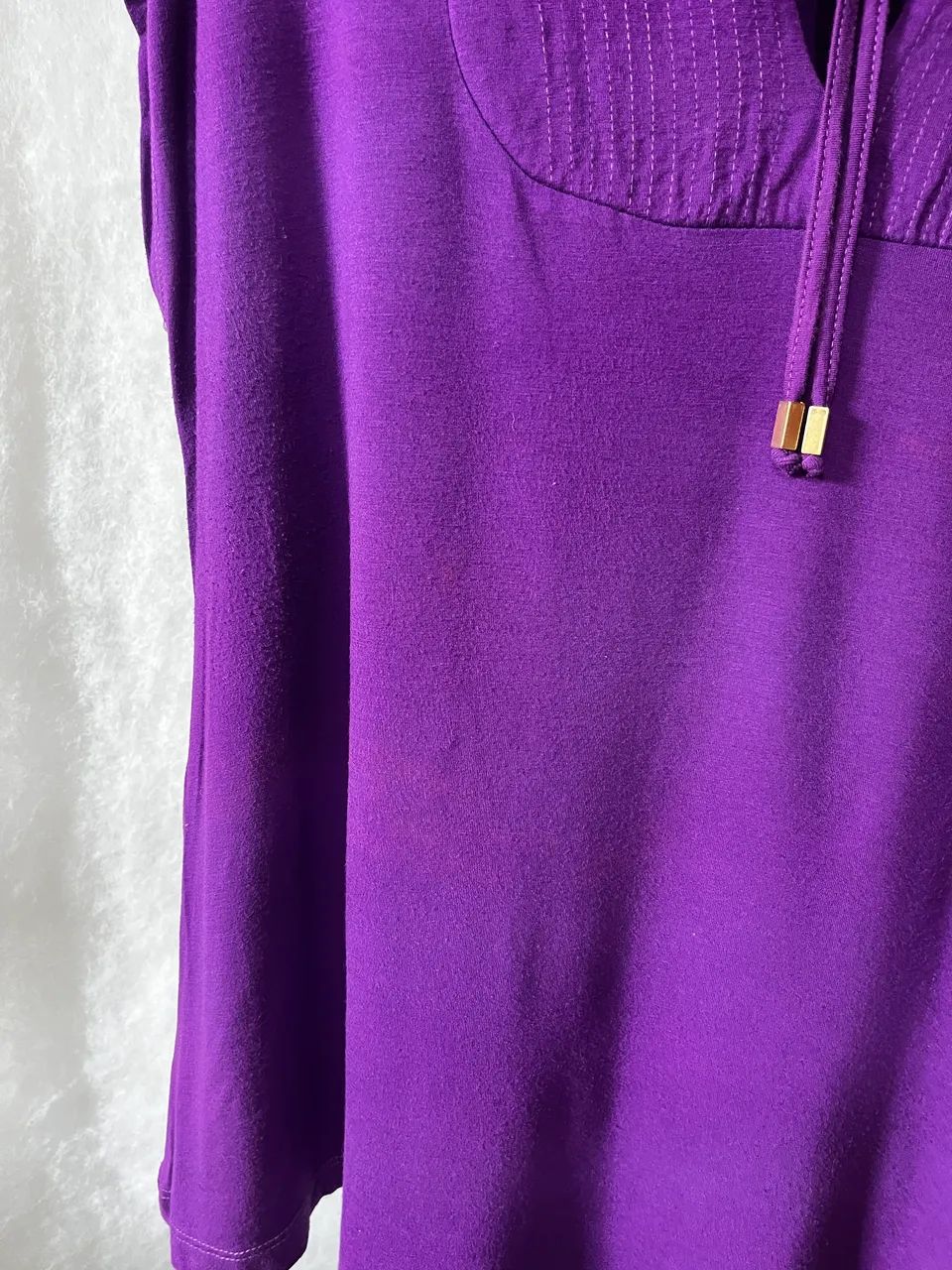 Blusa Roxa Usada Manchada Plus Size Moda Feminina  - Foto 4