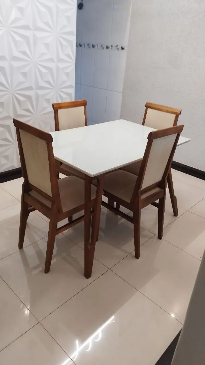 Mesa de Jantar 120x80cm + 4 Cadeiras (ATLÂNTIDA MÓVEIS) - Foto 2