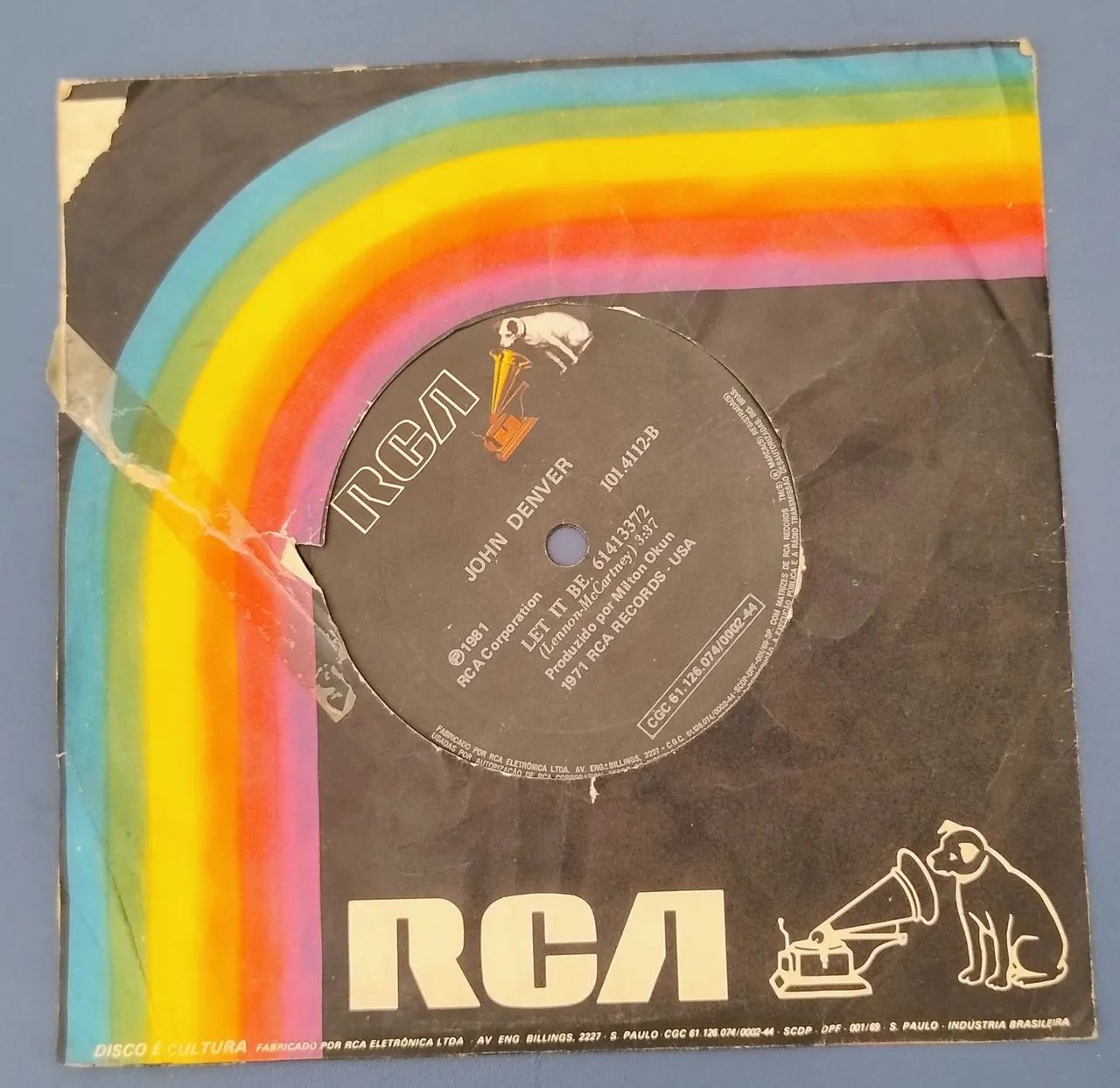 Disco vinil Compacto John Denver RCA 1981 Sunshine on My Sholders e Let It Be. - Foto 2
