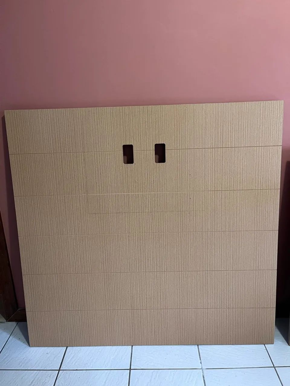 Conjunto de 2 Painéis de MDF para TV/Decoração - Madeira Clara - Foto 5