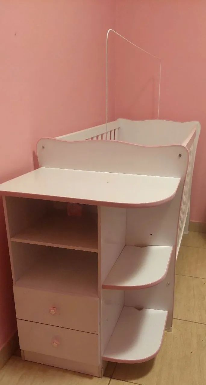 Kit Berço e Cômoda menina