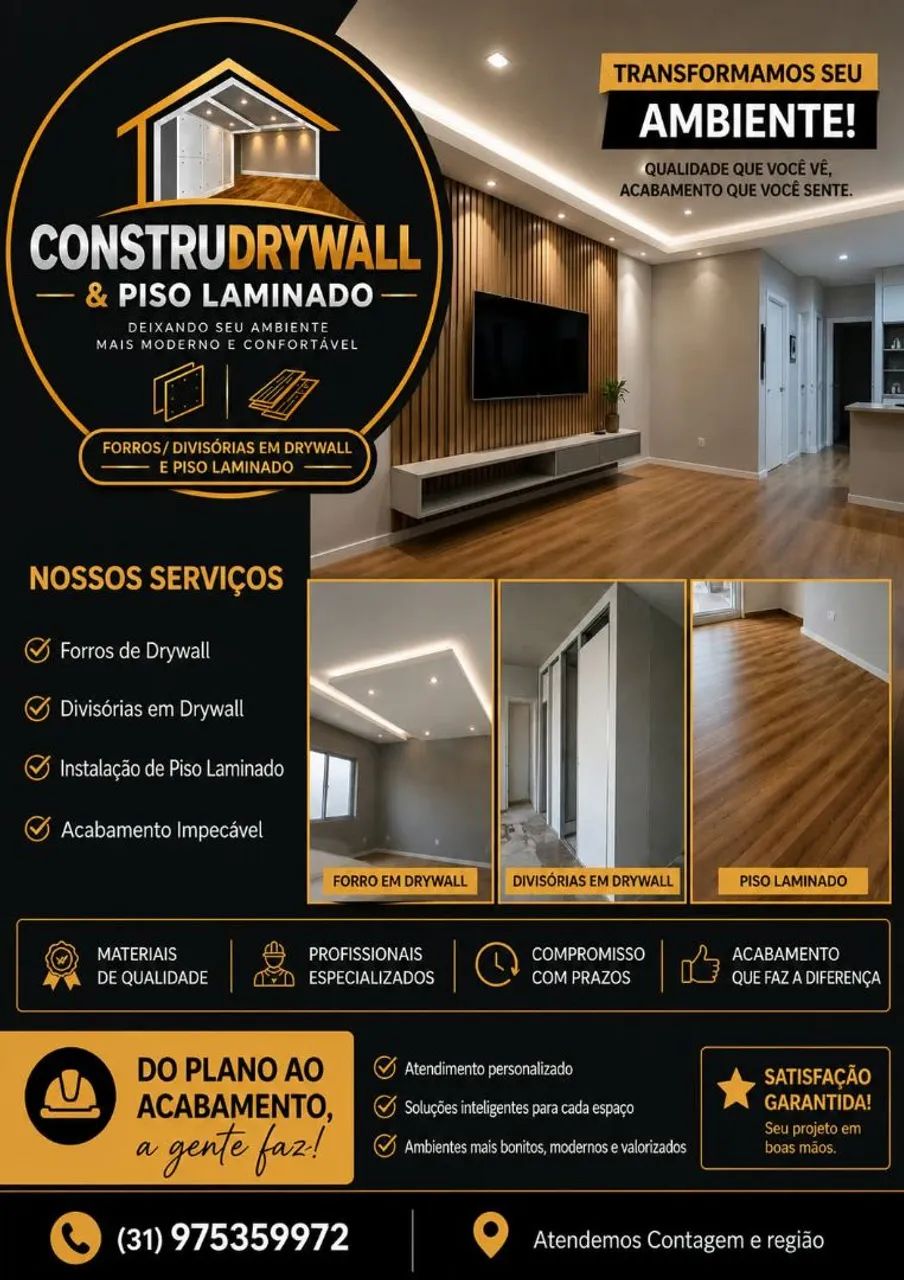 Drywall divisórias/forro & piso laminado. - Foto 2