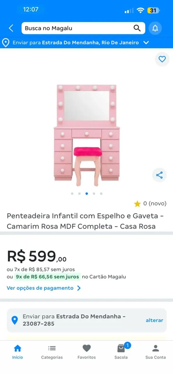 Penteadeira camarim com luz  - Foto 2
