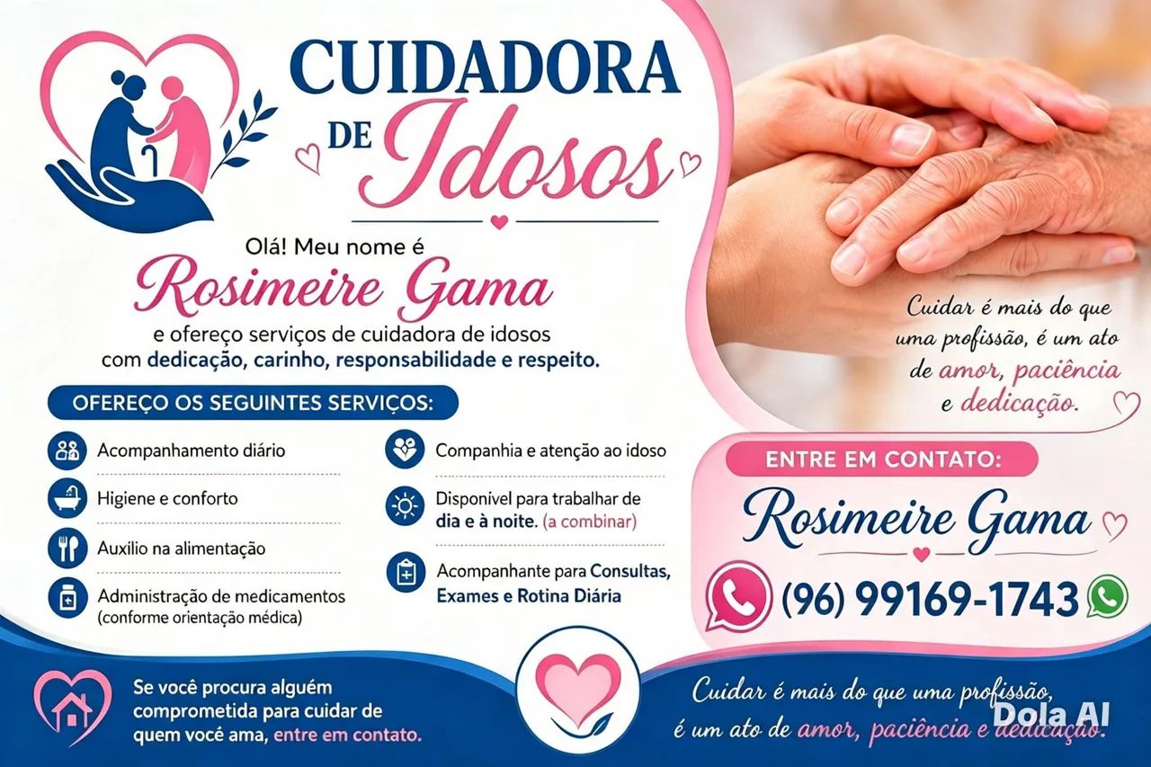 Cuidadora e Acompanhante de Idosos - Atendimento Humanizado