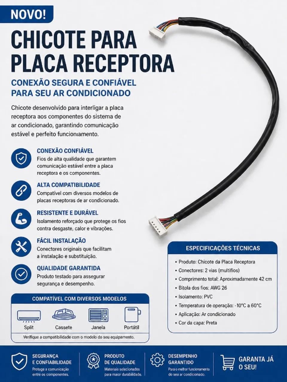 Chicote para Placa Receptora