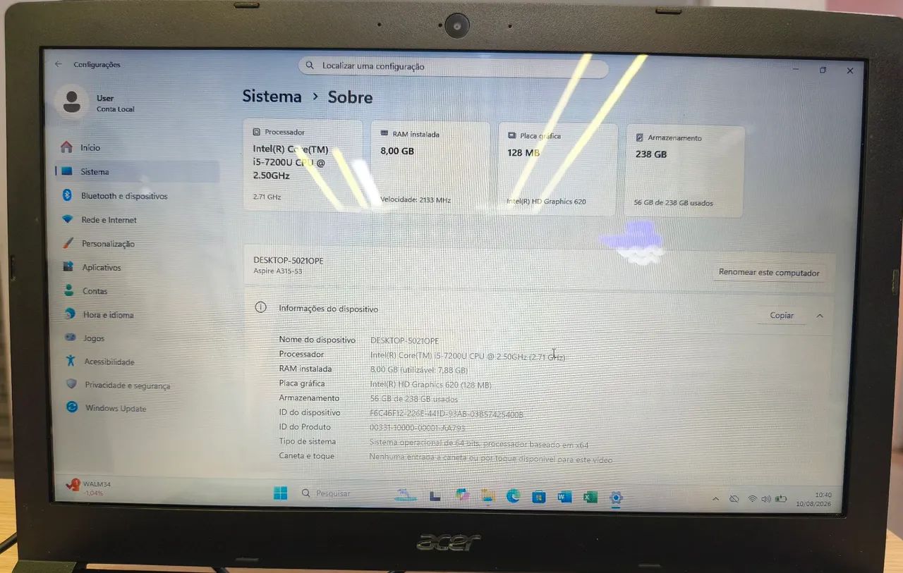 Notebook Acer Aspire A315-53 i5-7gen  - Foto 2