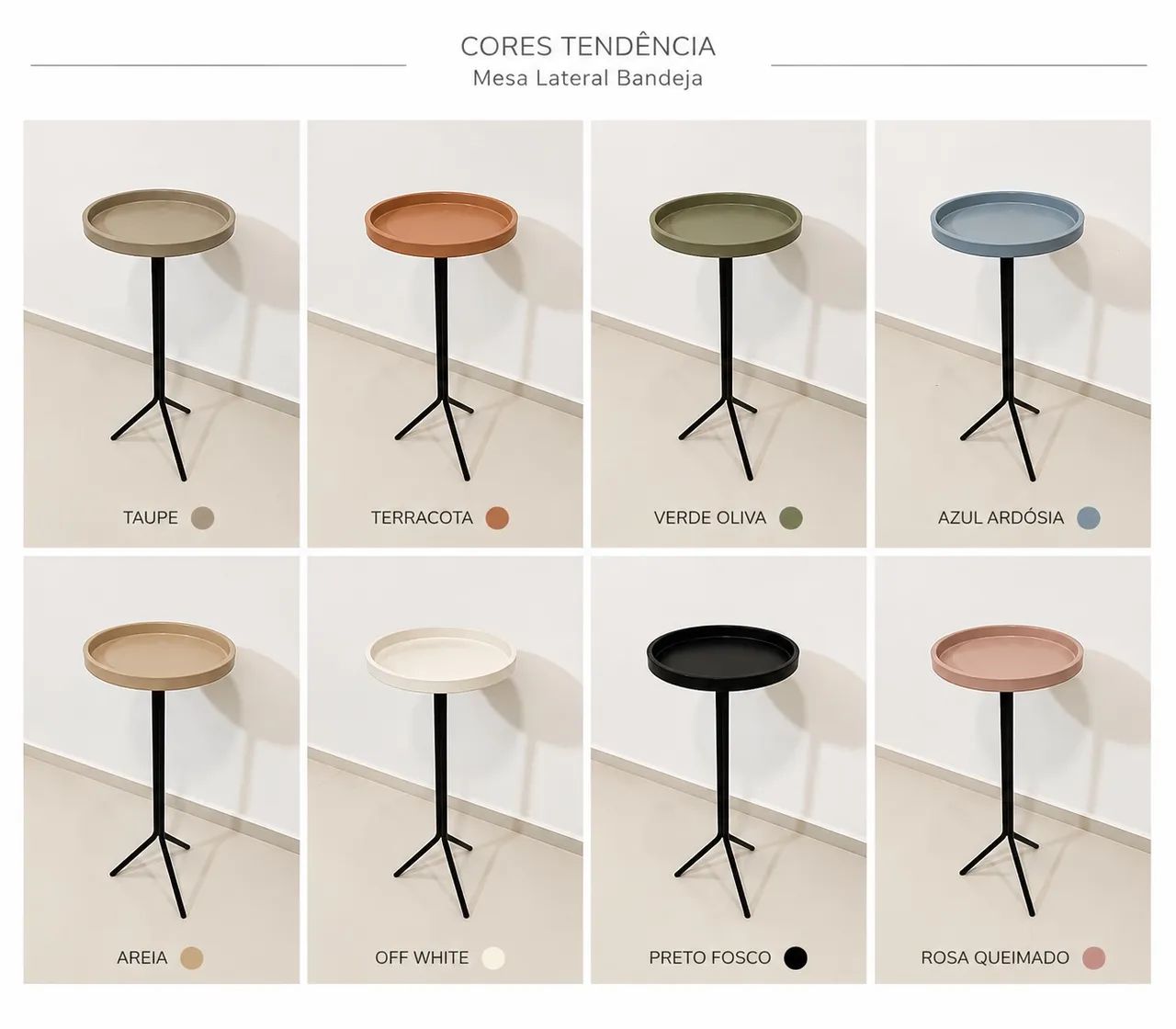Mesa Lateral de Apoio Redonda Compacta 25cm Design Moderno Sofá Sala Quarto  - Foto 3