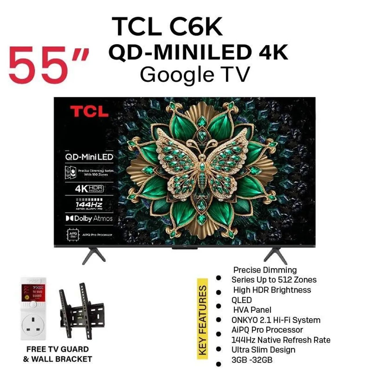 Tv smart TCL c6k 55 polegadas Premium qd Mini Led 40w Audio tipo Samsung LG  - Foto 2