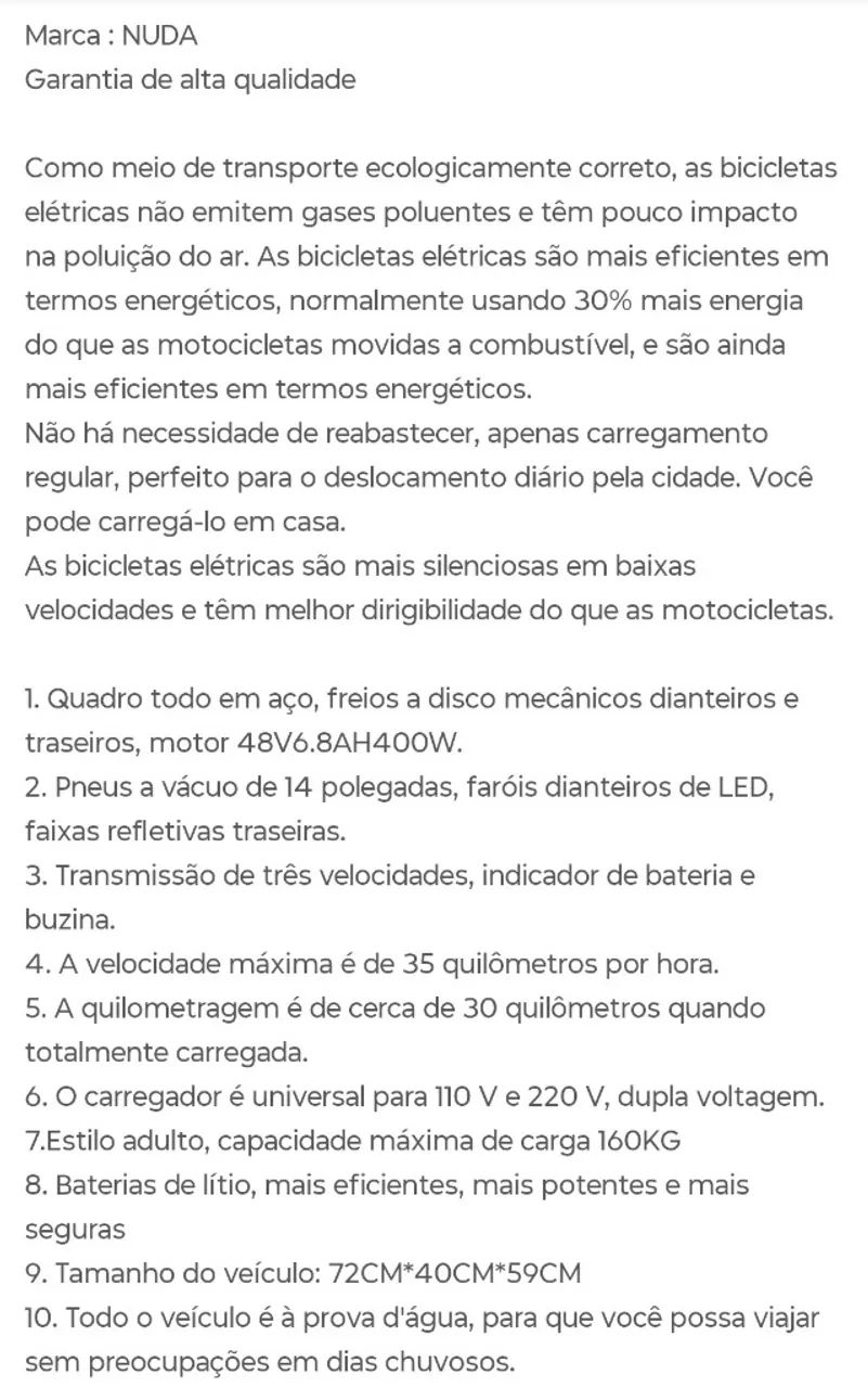 Bicicleta Elétrica Nuda - Foto 2