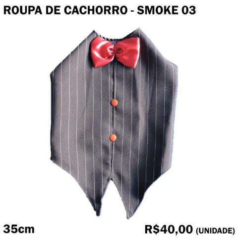 Roupa de Cachorro Smoke Preto com Gravata Vermelha