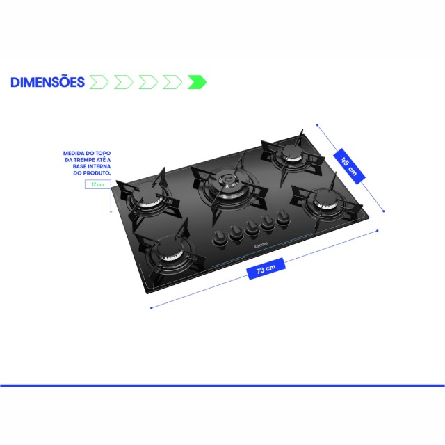 Fabuloso Cooktop automático 5bocas Itatiaia até 10x sem juros Entrega