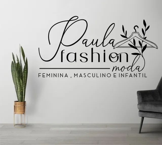 Adesivo De Parede Decorativo Logo Nome PERSONALIZADO Salão De Beleza  Boutique Ateliê