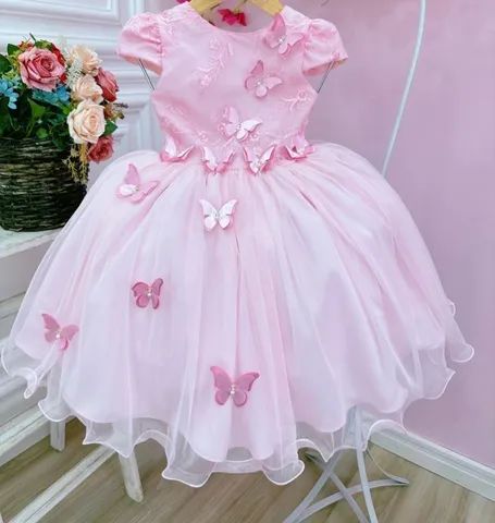 Vestido Infantil Princesa Jardim Encantado Vermelho Luxo