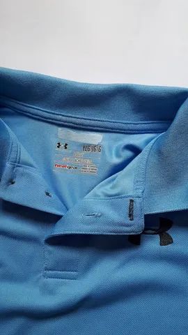 Camisa Polo Infantil Meninos - Azul Claro -Tam G (7/8) Marca Under Armour - Seminova - Foto 5