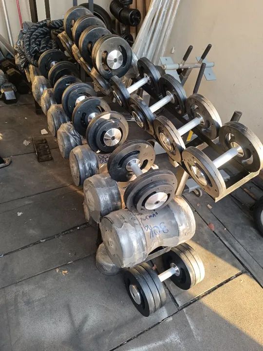 Dumbells e caneleiras novas 