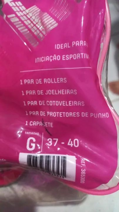 Patins Inline Cor Rosa Ajustável Tam. G 37/40 Preço Negociável - Foto 2