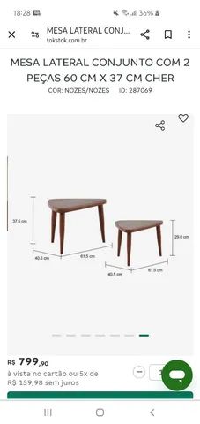 Conjunto de Mesa Lateral Cher TokStok65576100472321125