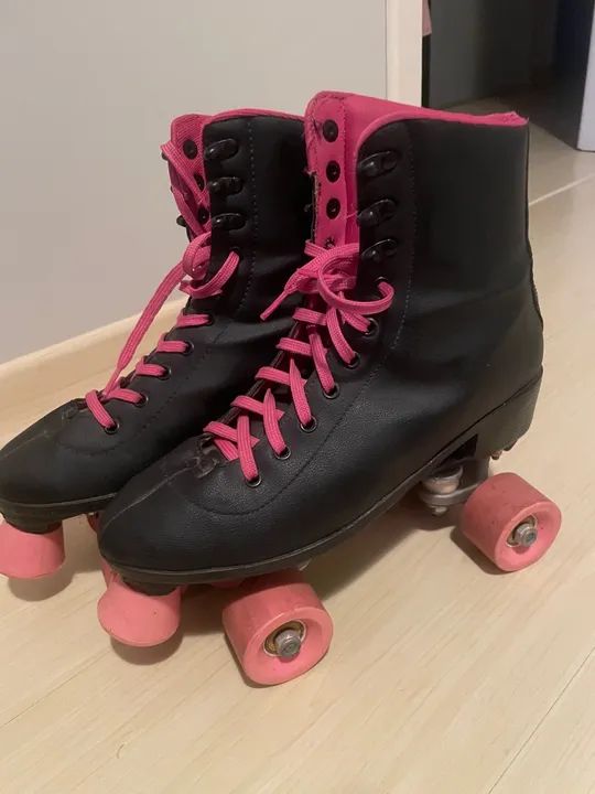 Patins Oxer preto e rosa 4 rodas - Foto 2