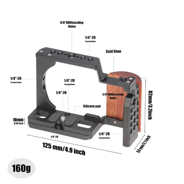 Cage Gaiola Protetora Top Hand Grip Para Sony Zv-e10 - Foto 4