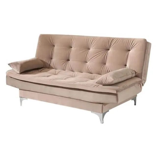 Sofá Cama Agatha Casal 3 Lugares com Encosto Reclinável
