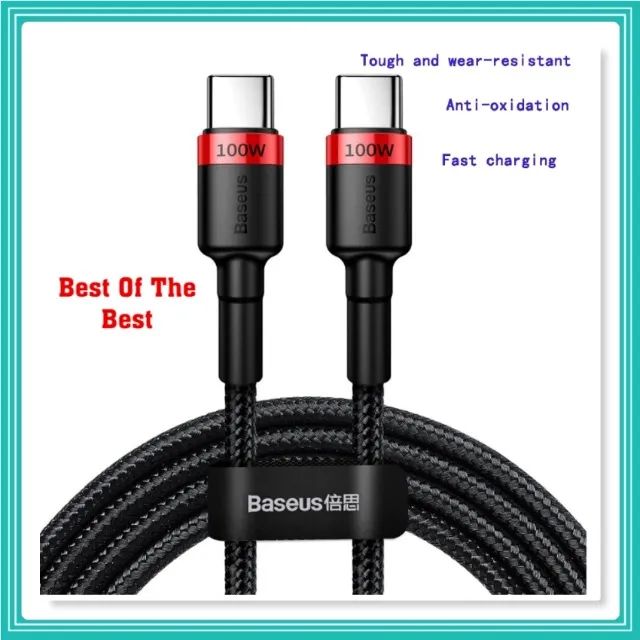 Cabo Baseus Carregamento Rápido 100w Tipo C 2M Xiaomi Macbook iPad Pro