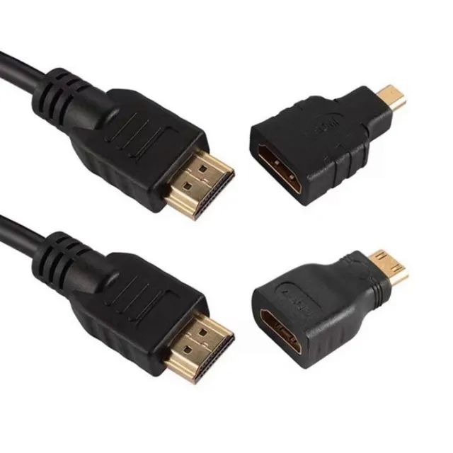 Kit Cabo Hdmi 3 Em 1 Hdmi Mini Hdmi Micro 1.5m Full 1080p  - Foto 3