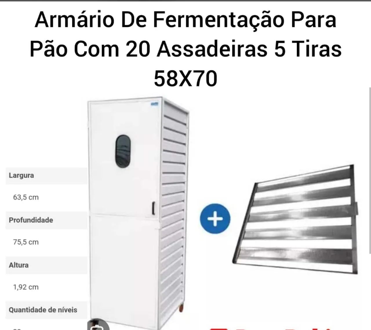 ARMÁRIO DE FERMENTAÇÃO CARRINHO DE PÃO 