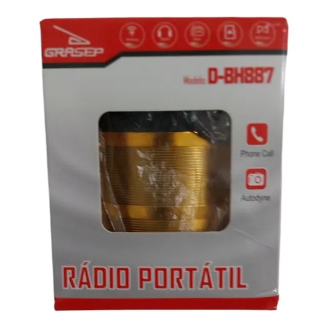 CAIXA DE SOM GRASEP MODELO D-BH887 COR LARANJA