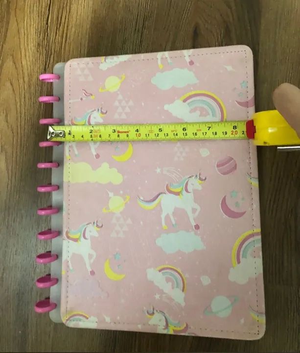 caderno inteligente grande unicórnio original (capas, discos e elástico) - Foto 5